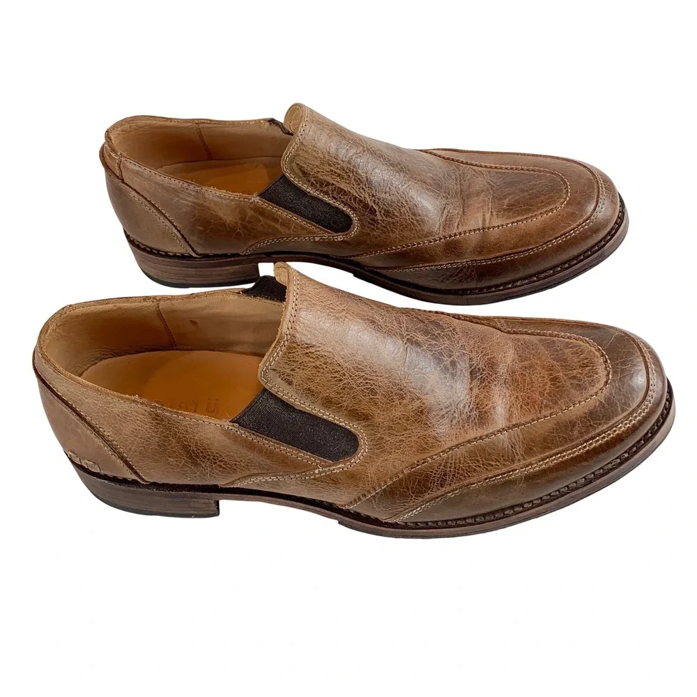 Bed Stu Cobbler Mens Brown Distressed Leather Slip On Loafers Size‎ 11 USA
